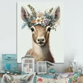 thumbnail image 2 of Designart Cute Baby Goat With Floral Crown Canvas Wall Art, 2 of 5