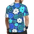 thumbnail image 3 of T Shirt For Men Sportswear Hippie Flower Power T-Shirts Fashion Blue Floral Summer Tee Shirt O Neck, 3 of 7