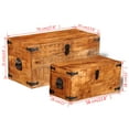thumbnail image 4 of vidaXL Coffre de Rangement 2 Pcs Bois de Manguier Brut, 4 of 5