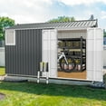 thumbnail image 5 of Outdoor 8x12FT Metal Storage Shed Featuring Floor Base, Windows, and Double Hinged Doors – Secure and Spacious, 5 of 8