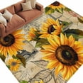 thumbnail image 3 of Sunflower Retro 6x9 Area Rugs, Farmhouse Vintage Botanical Floral Non-Skid Rubber Backing Large Rectangle Rugs - Living Room Bedroom Home Office, Indoor Floor Mat Carpets Washable Rug, 3 of 9