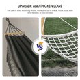 thumbnail image 4 of DUANJY Garden Hammock with Tassels, 78.7" x 39.4" Cotton Swing Bed with Anti Roll Balance Beam, Portable Hammocks for Camping, Patio, Yard, Porch, Beach (Gray), 4 of 6