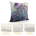 thumbnail image 4 of RUIYC Jellyfish Throw Pillow Cushion Cover, Art Ocean Animal Print Sketch Style Creative Sea Marine Theme, Decorative Square Accent Pillow Case, Blue White, 4 of 5