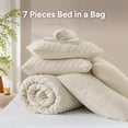 thumbnail image 4 of ANGENIA California King Comforter Sets Beige - 7 Pieces Bohemian Cream Bed in a Bag, All Season Soft Fluffy Chevron Elegant Tufted Bed Sets with Comforter, Sheets, Pillowcases & Shams, 4 of 7
