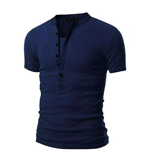 T-shirt à Manches Courtes Col en V pour Hommes Décontracté
