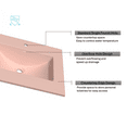 thumbnail image 3 of 31" Solid Surface Polyurethane Resin Streamline Vanity Top with Sink-Durable, Consistent Pink Color, Easy-to-Clean, Built-in Overflow, Single-Hole Faucet Mount, 3 of 6