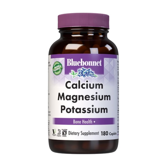 Bluebonnet Calcium 1000mg Magnesium Potassium Supplement Supports Healthy Bones*, 180 Caps