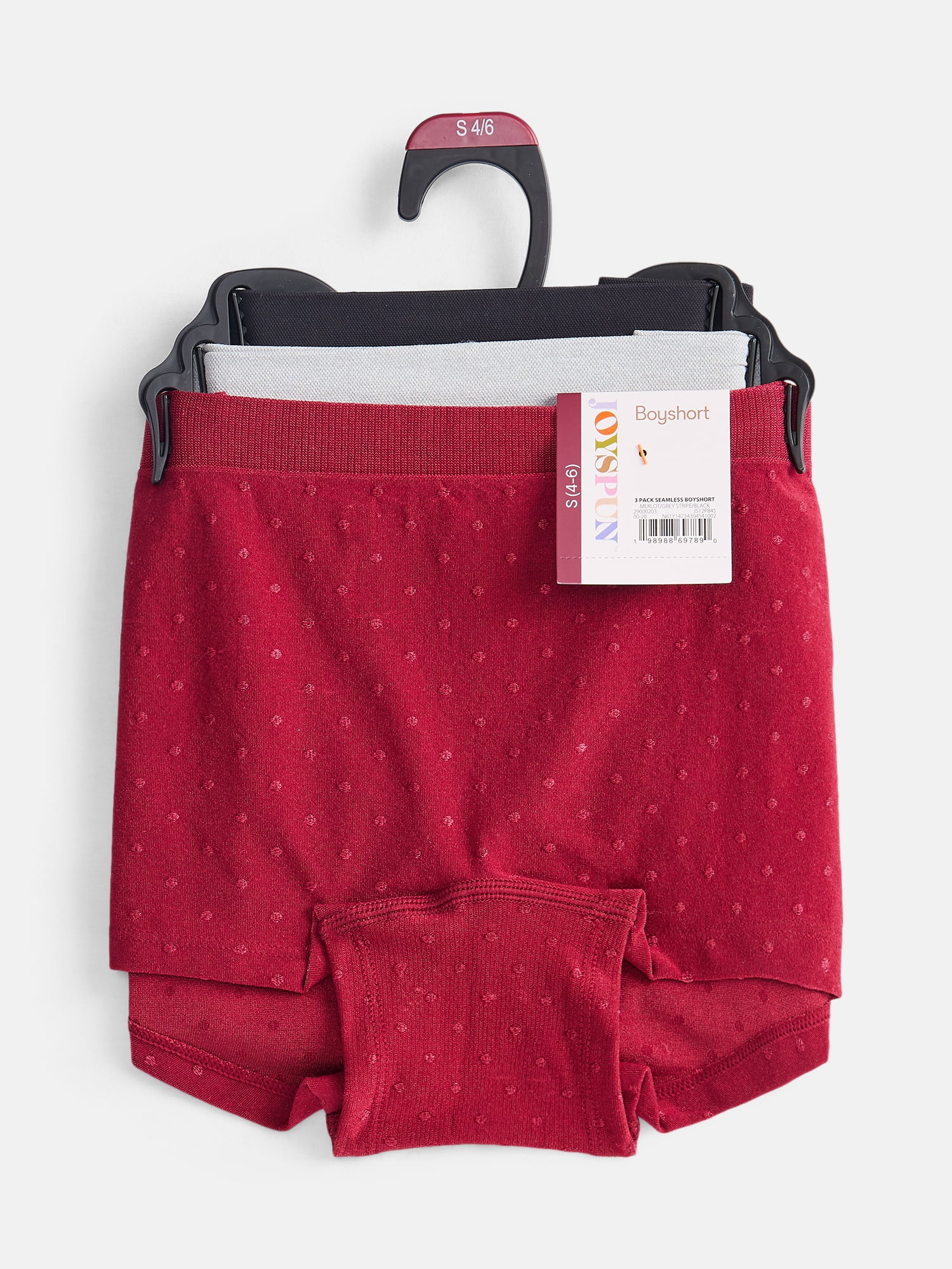 Joyspun Women's Seamless Boyshort, 3-Pack, Sizes XS-XXXL