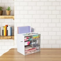 HAKIDZEL 1Set Clear Storage Drawers White For Office Desk Organizer Desktop Organization Simple