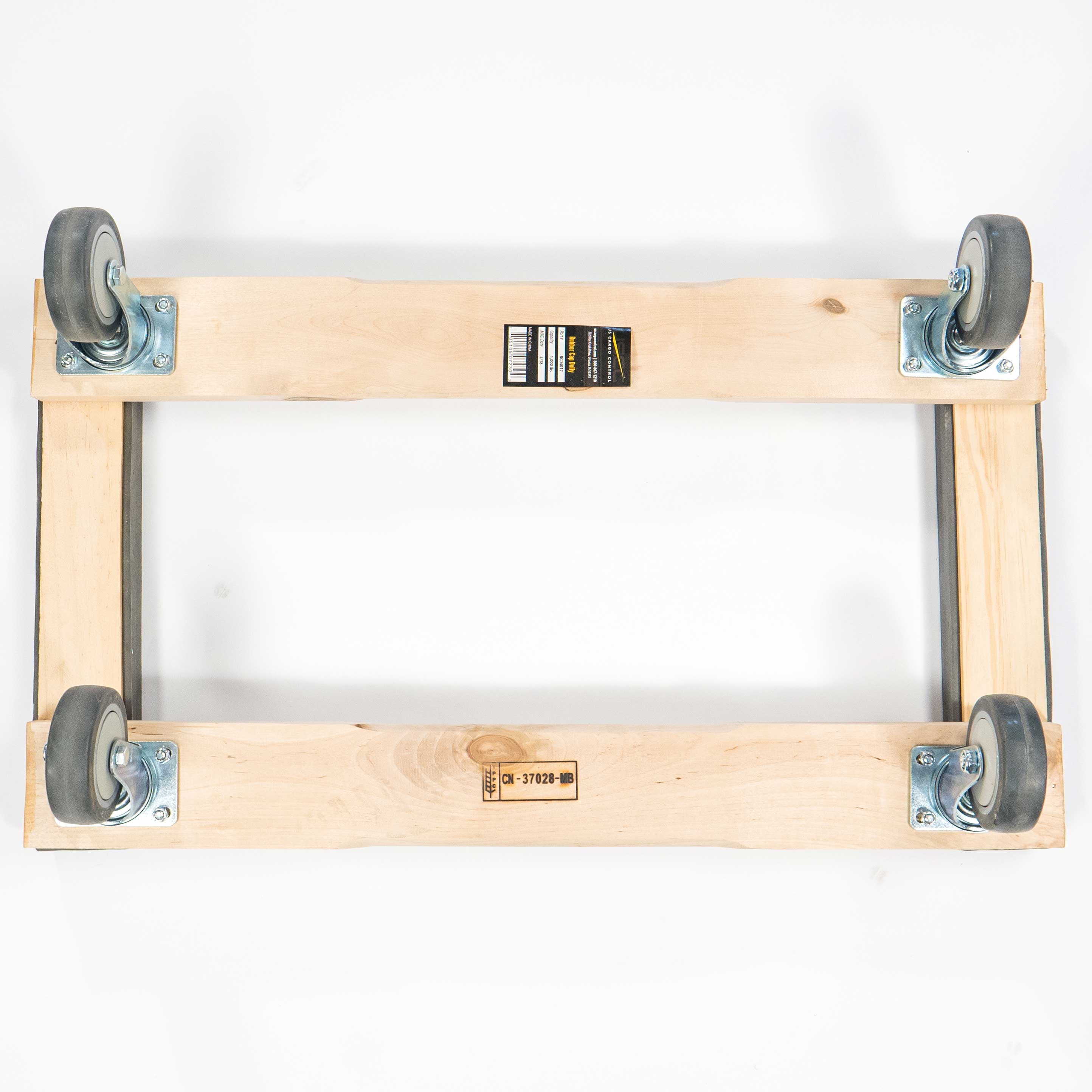 US Cargo Control Furniture Dolly Heavy Duty with Rubber Caps 18" x 32", 1,000 LBS Capacity, Heavy Duty 4 Wheel Dolly for Moving Furniture and Heavy Items, Non-Marking 4" Rubber Swivel Wheels