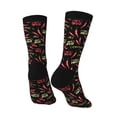 thumbnail image 3 of Goofa Red Chili Printed Men's Crew Socks, Soft Durable Breathable Moisture-Wicking with Odor Control Cotton socks, 3 of 9