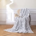 thumbnail image 4 of Ultra Soft Micro Plush White Grey Leopard Blanket (51x63 Inches) Warm Reversible Cheetah Blanket Leopard Pattern Throw For Couch Bed Sofa, 4 of 5