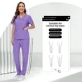 thumbnail image 3 of Niaahinn Women's Scrub Set -  Soft Stretch V-Neck Top & Elastic Waist Jogger Uniform, 8 Colors, 3 of 7