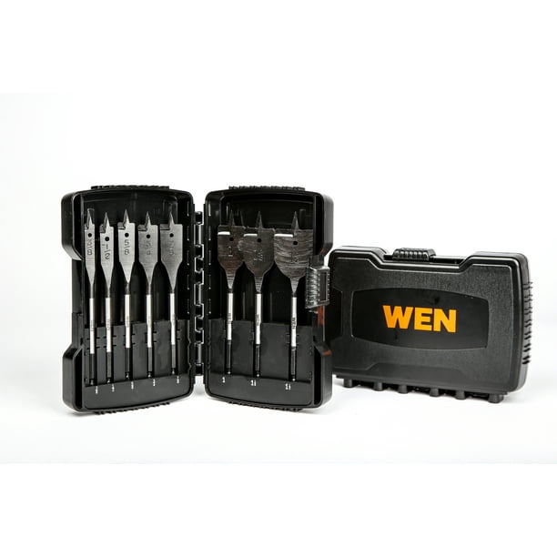 WEN 8Piece 6Inch Wood Spade Bit Set with Carrying Case