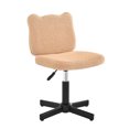thumbnail image 5 of Carolayne 13.8-18.9'' Adjustable Vanity Chair, 360° Swivel Upholstered Ottoman Stool for Makeup Room Living Room, Light Camel, 5 of 11