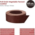 thumbnail image 2 of European Leather Work 8-9 oz. 3.2-3.6mm Vegetable Tanned Leather Belt Blanks Size: 1-1/2"x50"  Cognac Color  Full Grain Cowhide Leather Belt Straps/Strips for Tooling, Carving, Stamping, 2 of 7