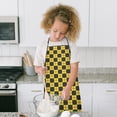 thumbnail image 3 of Yellow and Black Checkerboard Checkered Pattern Kids Aprons for Girls and Boys,Adjustable Neck Strap Toddler Aprons for Kids Cooking Baking, 3 of 3