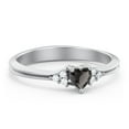 thumbnail image 1 of Birthstone Heart Ring with Shoulder Accents - Smokey Quartz (June), 1 of 4