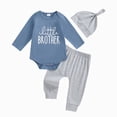thumbnail image 5 of TOWED22 Newborn Infant Baby Boy Clothes Fall Winter Outfits Letter Printed Romper Pants Set Toddler Baby Boy Clothes Set,Blue,0-3 M, 5 of 5