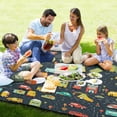 thumbnail image 4 of Cars Road Beach Blanket Outdoor Picnic Blanket 78"x 78" Waterproof Foldable for Beach Camping Travel Hiking Grass Lawn Park, 4 of 5