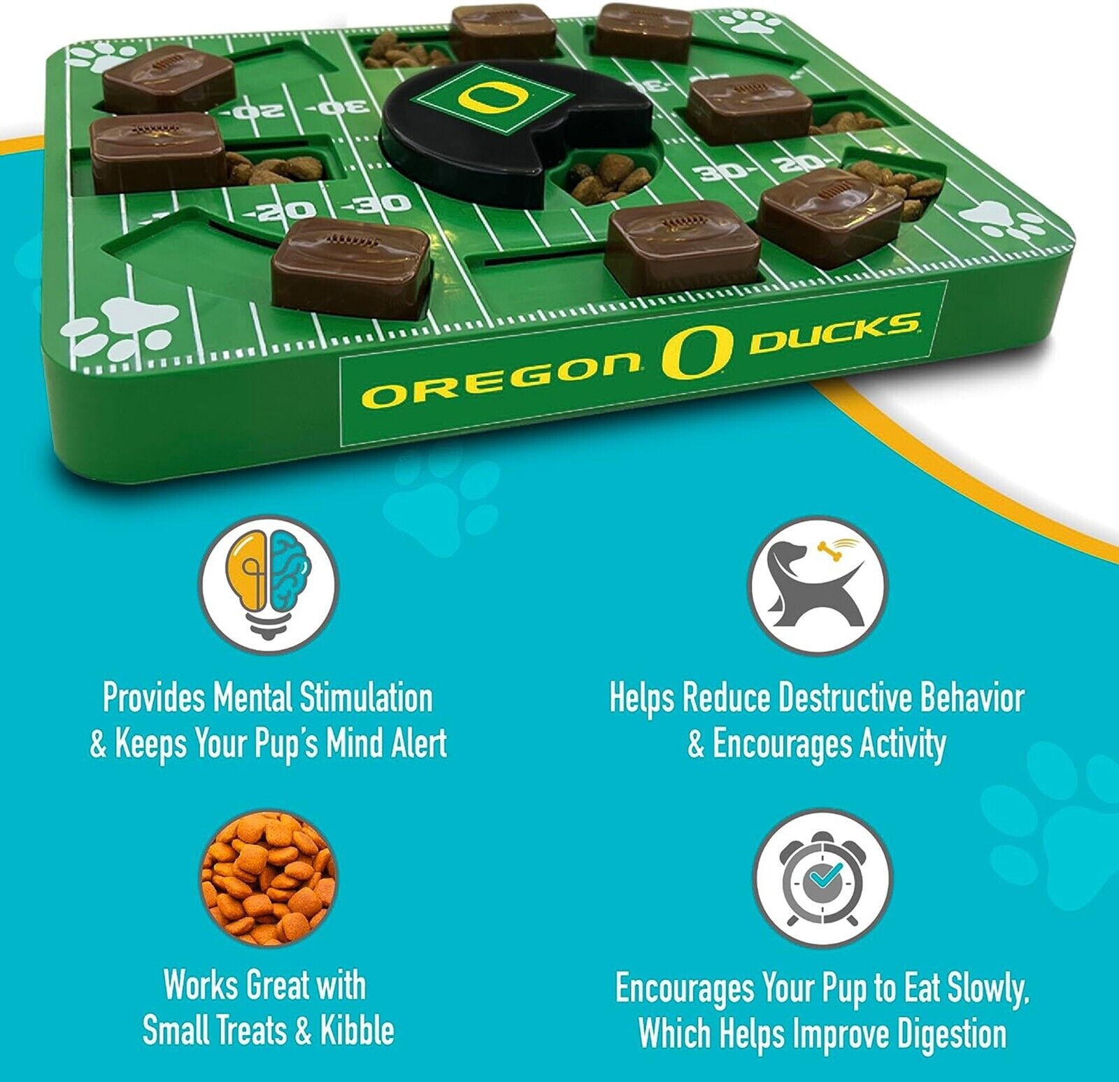 Pets First NCAA Oregon Ducks Puzzle Toy, Puzzle Treat Dog Toy, Interactive Dog Treat Toy, Dog Puzzle Feeding Slow Toy