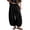 Black #012, variant on Womens Baggy Balloon Pants Cotton Linen Barrel Pants High Waisted Wide Leg Pants with Pockets 2XL