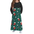 thumbnail image 5 of THDHVS Dresses for Girls,Girls Christmas Print Long Sleeve Dress Round Neck Pockets Casual Maxi,Girls Long Sleeve Dress 13-14 Years, 5 of 6