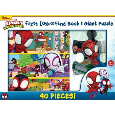 Disney Junior Marvel Spidey and His Amazing Friends: First Look and Find Book & Giant Puzzle, (Paperback)