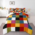thumbnail image 2 of Erosebridal Checkered Gingham Bedding Comforter Set, Retro Fashion Comforter Sets , Rectangle Geometry Reversible Down Comforter, Super Cozy Room Decoration, 2pcs, 2 of 8