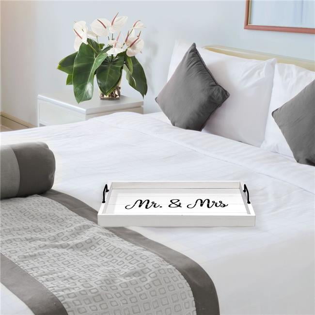 Elegant Designs Decorative Wood Serving Tray with Handles, 15.50' x 12'