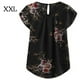 thumbnail image 1 of Guardurnaity Camiseta de mujer Camiseta plisada estampada Top Cuello Blusa de manga corta Prendas para la parte del cuerpo Negro XXL Guardurnaity AP003086-05, 1 of 6