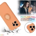 thumbnail image 6 of Case for iPhone 15 Pro Max（2023 Released）, Silicone Case with Ring 360°rotatable Kickstand Support Magnetic Car Mount，Protective Cover with Strap Lanyard (Orange), 6 of 7