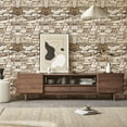 thumbnail image 3 of 0.45 * 6M Papel tapiz autoadhesivo Efecto de ladrillo de piedra Hojas Adhesivo removible Vinilo decorativo de PVC Película impermeable para sala de estar Pared Cocina Muebles de dormitorio TUNC Sencillez, 3 of 5