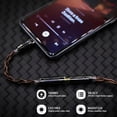 thumbnail image 3 of Adaptador USB C Headphopne Jack OCC 4 cabl Aux a USB C DAC Dongle con doble chip CX31993 MAX97220, adaptador de auricular tipo C a 3,5 mm con cable de monitor en la oreja, 3 of 5