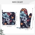thumbnail image 4 of Kll Flowers Ad Butterflies Oven Gloves And Pot Holders Grill Gloves - Oven Gloves And Pot Holders, Non-Slip Cooking Gloves With Recycled Pads, 4 of 9