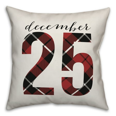 Creative Products December 25 Farmhouse Plaid 18x18 Indoor / Outdoor Pillow