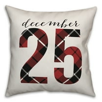 Creative Products December 25 Farmhouse Plaid 18x18 Indoor / Outdoor Pillow