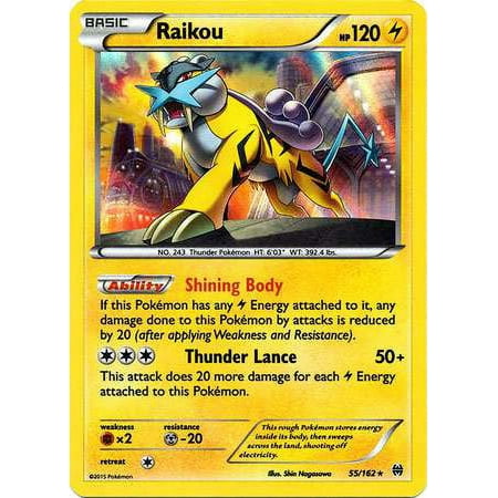 Pokemon XY BREAKthrough Rare Holo Raikou #55