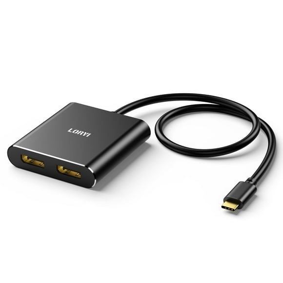 Adaptador Loryi USB-C a Doble DisplayPort 4K@60 Hz de 45 cm