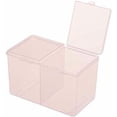 thumbnail image 4 of 2 Grids Plastic Cotton Pad Organizer Holder Dispenser Makeup Organizer Cotton Swab Holder Container Cosmetic Storage Nail Art Organizer 2 Grids Storage Box Pink, 4 of 5