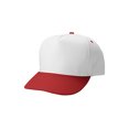 thumbnail image 1 of Top Headwear Poly Cotton Twill Snapback Cap  - White/Red, 1 of 2