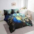 thumbnail image 3 of Castle Fairy Female Men Women Animal Peacock Twin Bedding Sets 7-Piece,Exotic Style Bedding Comforter Set Microfiber,Jungle Woodland Wildlife Breathable Sheet Sets,Breathable Home Decor,Reversible, 3 of 8