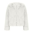 thumbnail image 4 of Sokhug Faux Fur Jacket for Women Long Sleeve Cropped Cardigan Ladies Open Front Coat Outerwear, 4 of 6