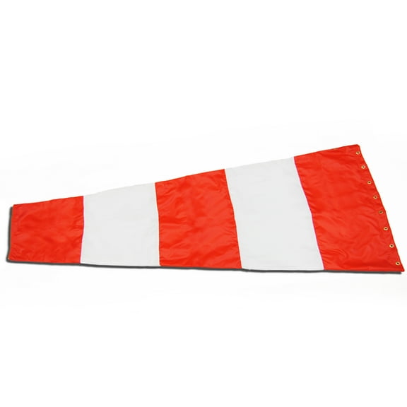 Airport Windsock Corporation 24" X 96" Orange & White Replacement Windsock 100% USA Made