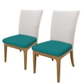 thumbnail image 2 of Fuzoiu Teal Print Square Cushion Cover,Couch Cushion Covers, Stretch Seat Slipcover for Dining Chairs, Banquets, and Home Decor-Two Pieces, 2 of 7