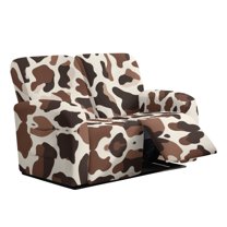 Xoenoiee Brown Cow Pattern Recliner Covers Recliner Loveseat Covers Washable 2-Seater Reclining Couch Covers Stretch Soft Sofa Slipcovers Furniture Protector