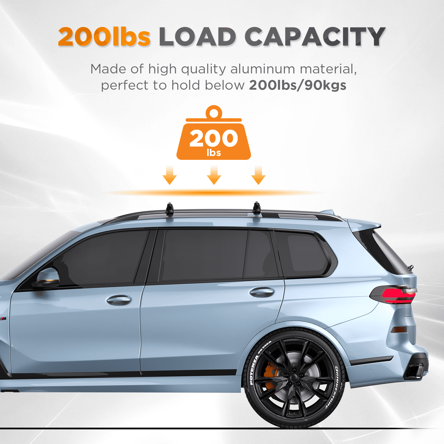 Tanx 52" Universal Crossbars with Locks,  200 lbs Aluminum Roof Rack Cross Bars, RB004