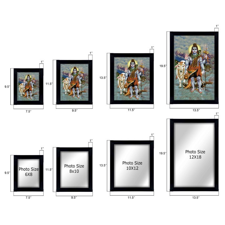 Photo Frame Set Black Chief 6 Pcs Size 8x10 Inches 2 Units & 6x8 inches 4  Units