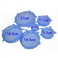 thumbnail image 4 of Naiovety 6 uds. De tapas elásticas de silicona, cubiertas herméticas reutilizables para envolver alimentos, mantener el sellado fresco, Organizadores de utensilios de cocina azul, 4 of 6