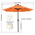 thumbnail image 2 of MASTERCANOPY 9ft Solar Patio Umbrella with LED Lights Tilt and Crank, Orange, 2 of 8